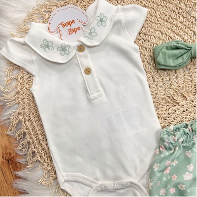 Conjunto Floral Verde Flora